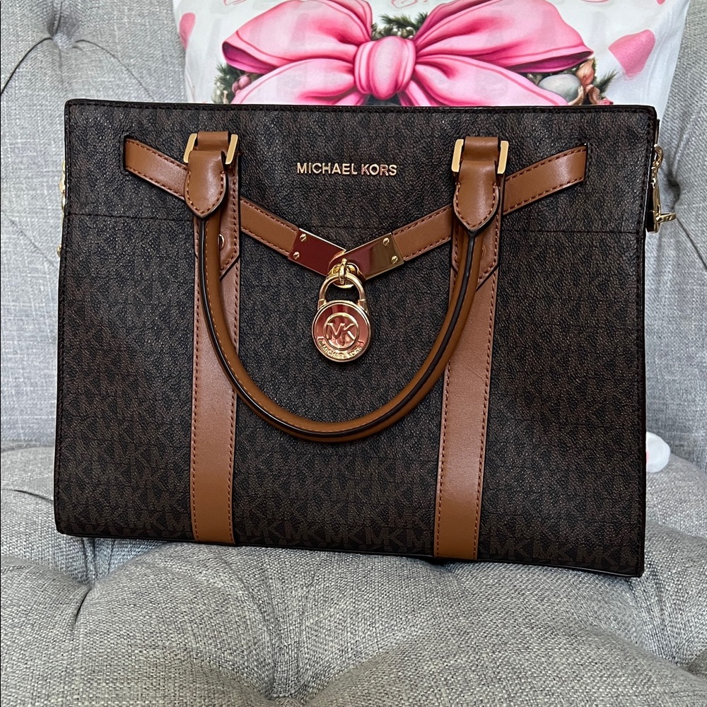 Michael Kors Dark Brown and Tan Tote NWOT
